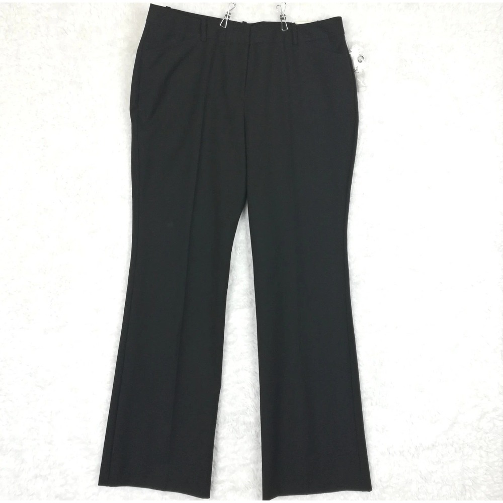 Worthington Womens Pants Trouser Modern Fit Black Career Mid Rise 14 New